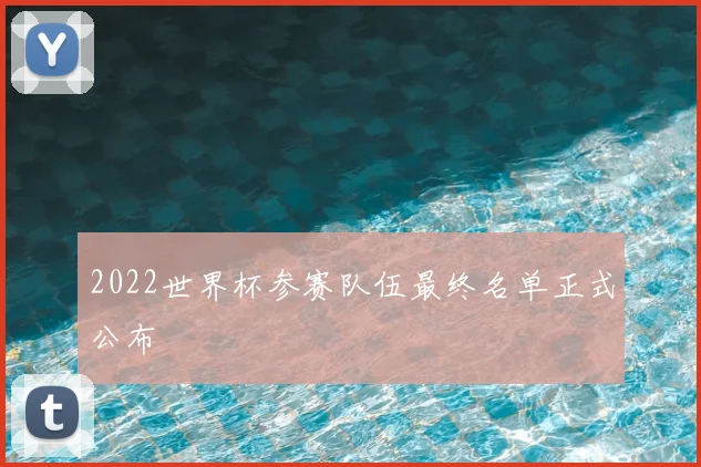 2022世界杯参赛队伍最终名单正式公布